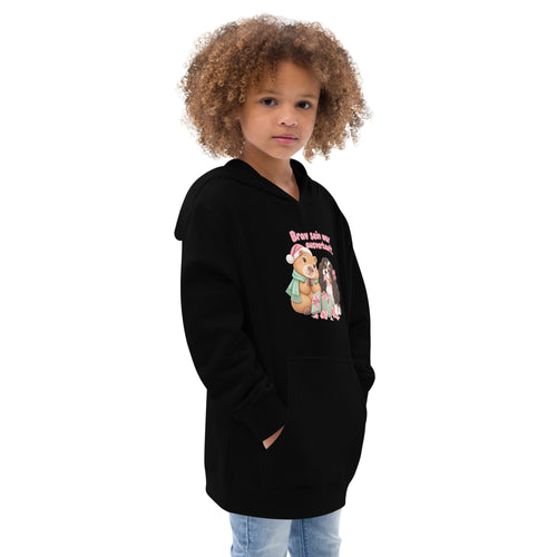 Capy & Cavi Kids Fleece-Hoodie schwarz – seitlich