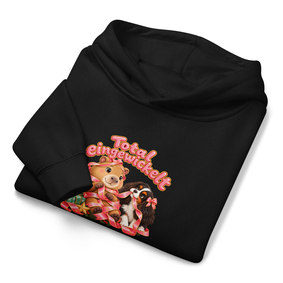 Capy & Cavi Kleinkind Fleece-Hoodie schwarz ohne Kordeln