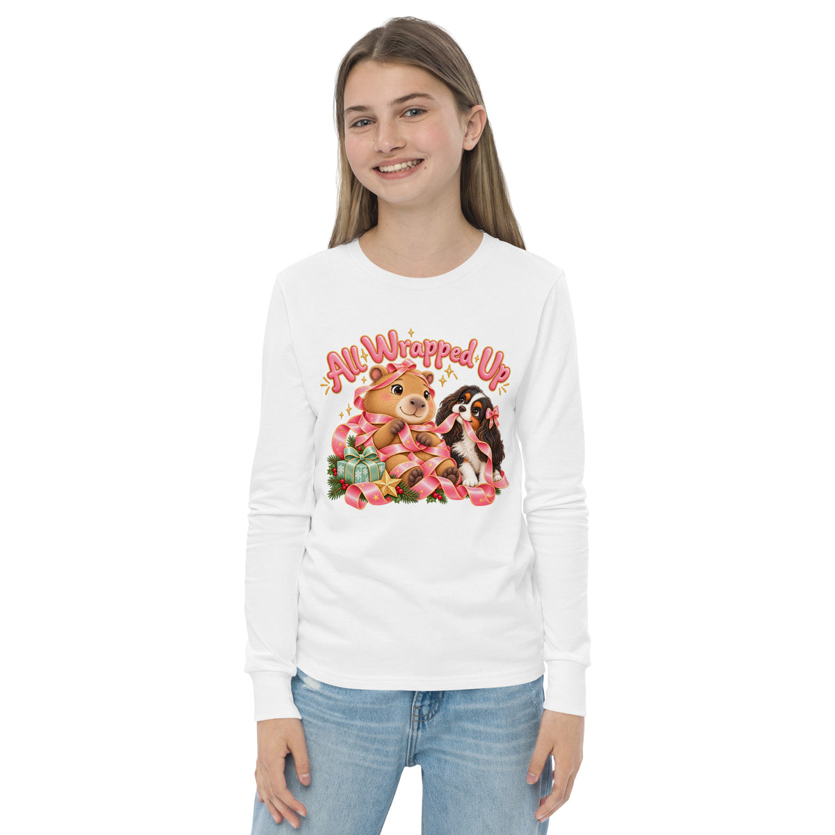 Capy & Cavi Langarmshirt weiß – Detail